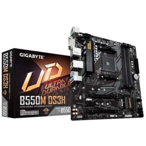 GIGABYTE B550M DS3H AM4 AMD B550 Micro-ATX Motherboard with Dual M.2, SATA 6Gb/s, USB 3.2 Gen 1, PCIe 4.0