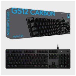 Logitech G 512 RGB Backlit Mechanical Gaming Keyboard with GX Blue Clicky Key Switches (Carbon)