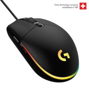 Logitech G102 Light Sync Gaming Mouse with Customizable RGB Lighting, 6 Programmable Buttons, Gaming Grade Sensor, 8 k dpi Tracking,16.8mn Color, Light Weight (Black)