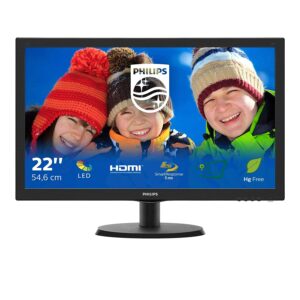 PHILIPS 223V5LHSB2/94 21.5″ LCD Monitor with LED Backlights with HDMI Port/VGA Port