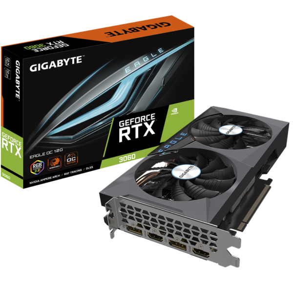 Gigabyte NVIDIA GeForce RTX 3060 Eagle OC 12G 12GB GDDR6 192-Bit Dual Fan Graphics Card