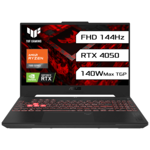 ASUS TUF Gaming A15 FA577NU-LP082W AMD Ryzen 7 7735HS Gaming Laptop (16GB/512GB SSD/15.6″ FHD 144Hz/ 6GB RTX 4050/Windows 11//1-Zone RGB/Gray/90WHr Battery/2.20 Kg)